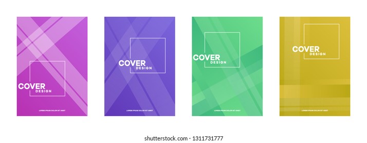Set of covers, brochure, flyer template design with abstract background