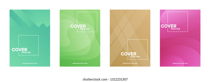 Set of covers, brochure, flyer template design with abstract background