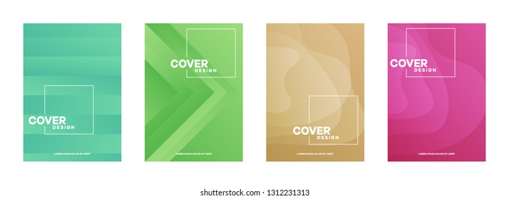 Set of covers, brochure, flyer template design with abstract background