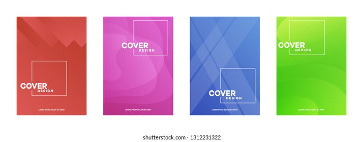 Set of covers, brochure, flyer template design with abstract background