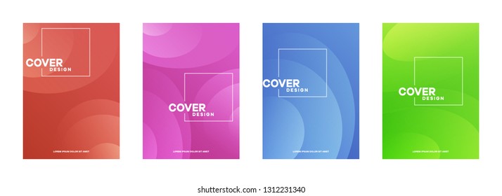 Set of covers, brochure, flyer template design with abstract background