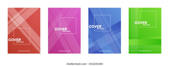 Set of covers, brochure, flyer template design with abstract background
