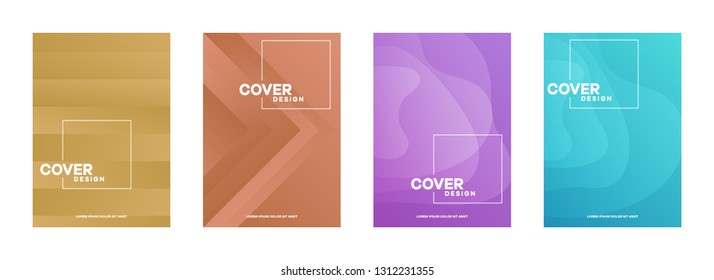 Set of covers, brochure, flyer template design with abstract background
