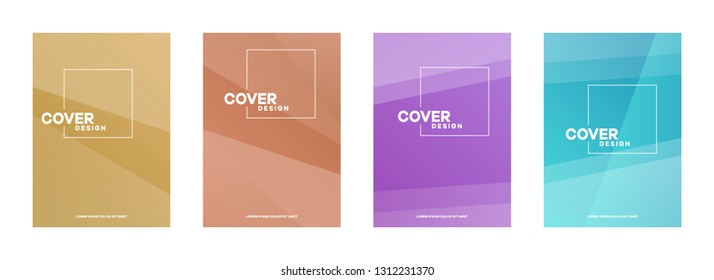 Set of covers, brochure, flyer template design with abstract background
