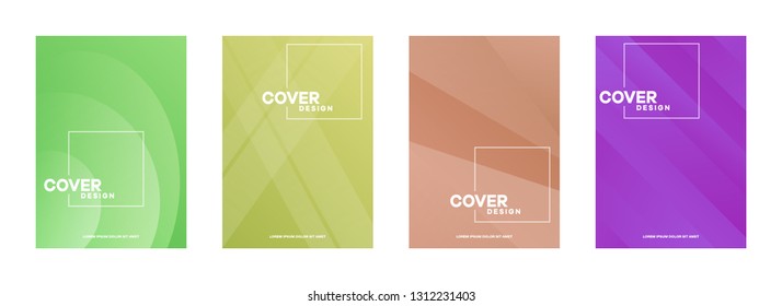 Set of covers, brochure, flyer template design with abstract background