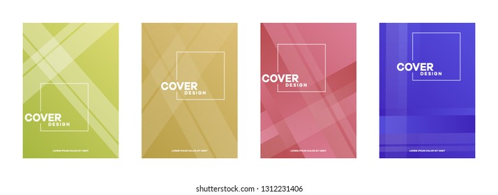Set of covers, brochure, flyer template design with abstract background
