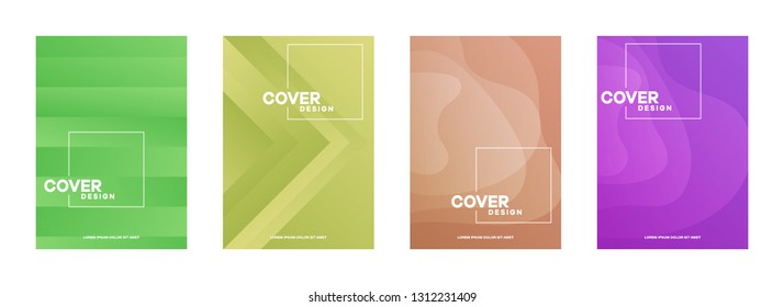 Set of covers, brochure, flyer template design with abstract background