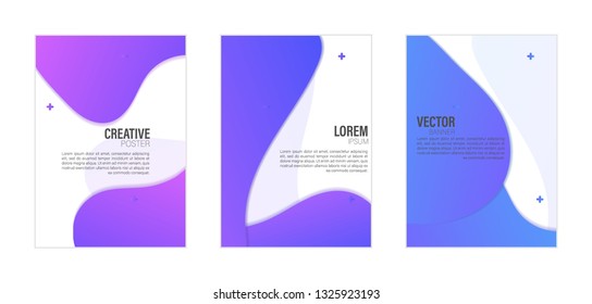 Set of covers, brochure, flyer template design with abstract background