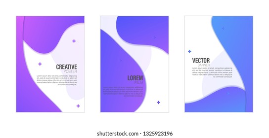Set of covers, brochure, flyer template design with abstract background