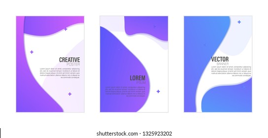 Set of covers, brochure, flyer template design with abstract background
