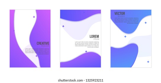 Set of covers, brochure, flyer template design with abstract background