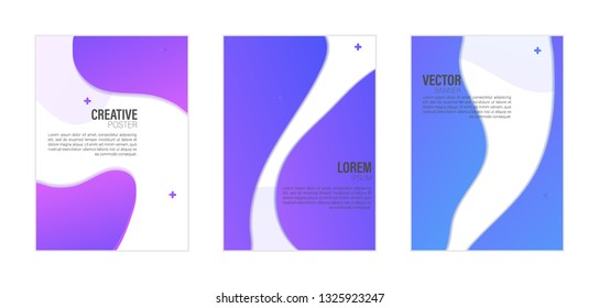 Set of covers, brochure, flyer template design with abstract background