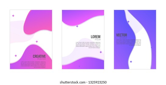 Set of covers, brochure, flyer template design with abstract background