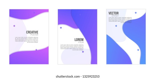 Set of covers, brochure, flyer template design with abstract background