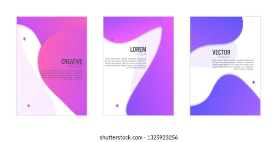 Set of covers, brochure, flyer template design with abstract background