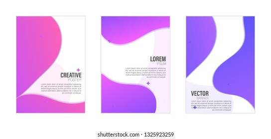 Set of covers, brochure, flyer template design with abstract background