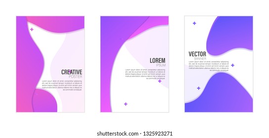 Set of covers, brochure, flyer template design with abstract background