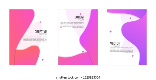 Set of covers, brochure, flyer template design with abstract background