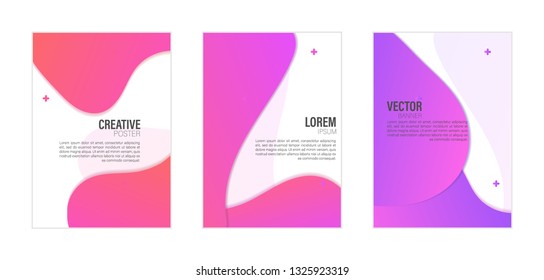 Set of covers, brochure, flyer template design with abstract background