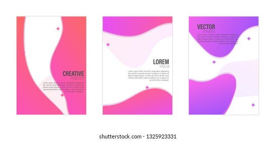 Set of covers, brochure, flyer template design with abstract background