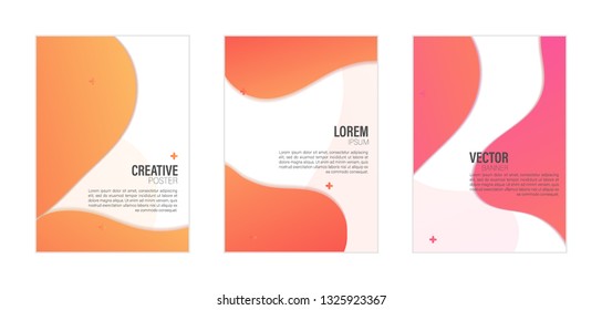 Set of covers, brochure, flyer template design with abstract background