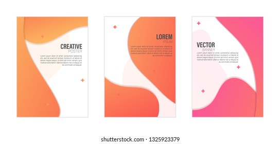 Set of covers, brochure, flyer template design with abstract background