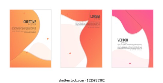 Set of covers, brochure, flyer template design with abstract background
