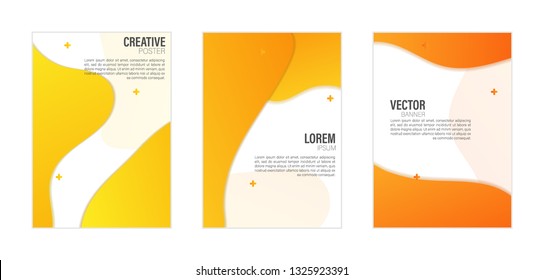 Set of covers, brochure, flyer template design with abstract background