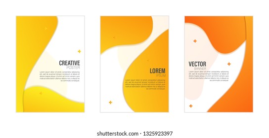 Set of covers, brochure, flyer template design with abstract background