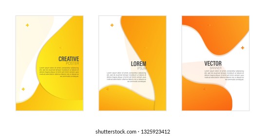 Set of covers, brochure, flyer template design with abstract background