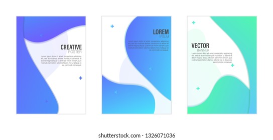 Set of covers, brochure, flyer template design with abstract background