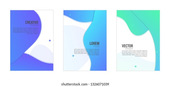 Set of covers, brochure, flyer template design with abstract background