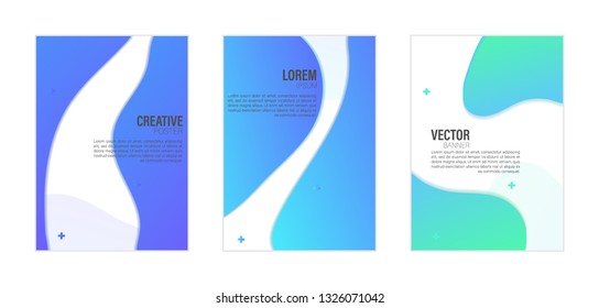 Set of covers, brochure, flyer template design with abstract background
