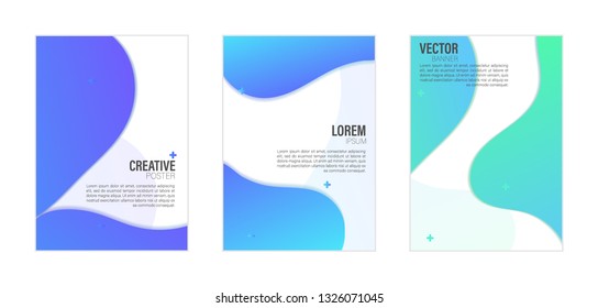 Set of covers, brochure, flyer template design with abstract background