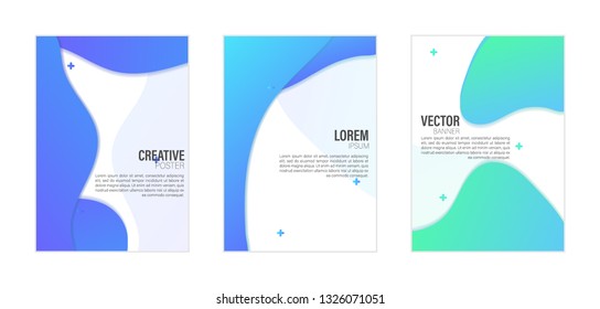 Set of covers, brochure, flyer template design with abstract background