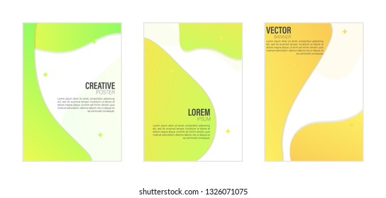 Set of covers, brochure, flyer template design with abstract background