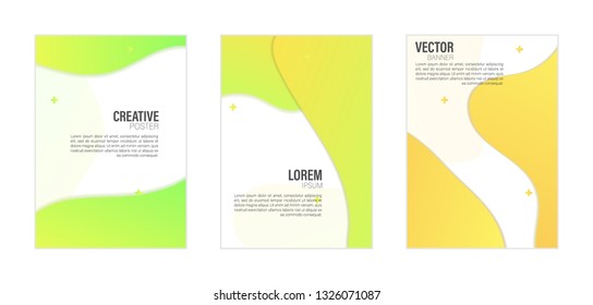 Set of covers, brochure, flyer template design with abstract background