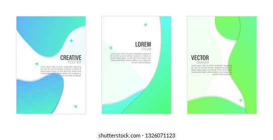 Set of covers, brochure, flyer template design with abstract background