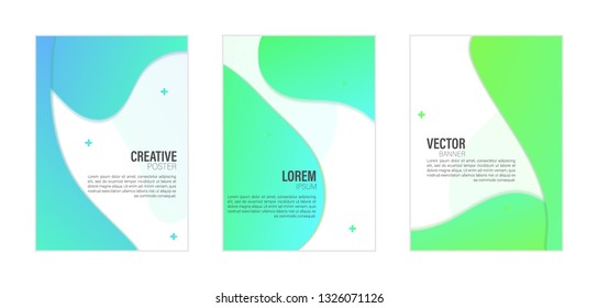 Set of covers, brochure, flyer template design with abstract background