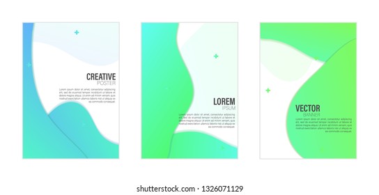 Set of covers, brochure, flyer template design with abstract background