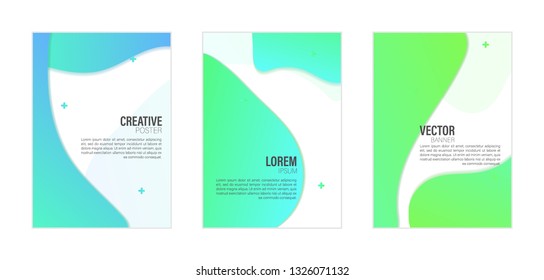 Set of covers, brochure, flyer template design with abstract background