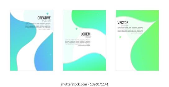 Set of covers, brochure, flyer template design with abstract background