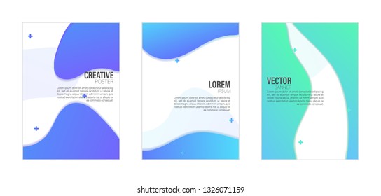 Set of covers, brochure, flyer template design with abstract background