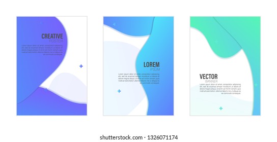 Set of covers, brochure, flyer template design with abstract background