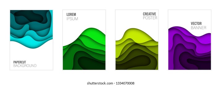 Set of covers, brochure, flyer template design with abstract background