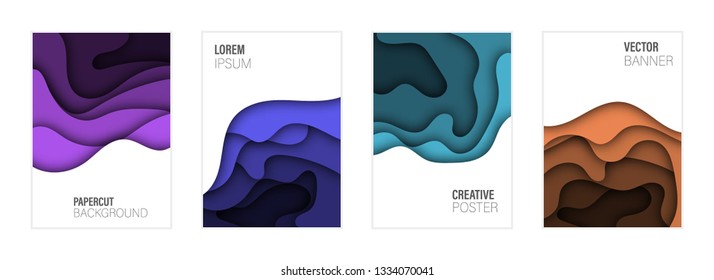 Set of covers, brochure, flyer template design with abstract background