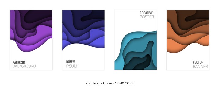 Set of covers, brochure, flyer template design with abstract background