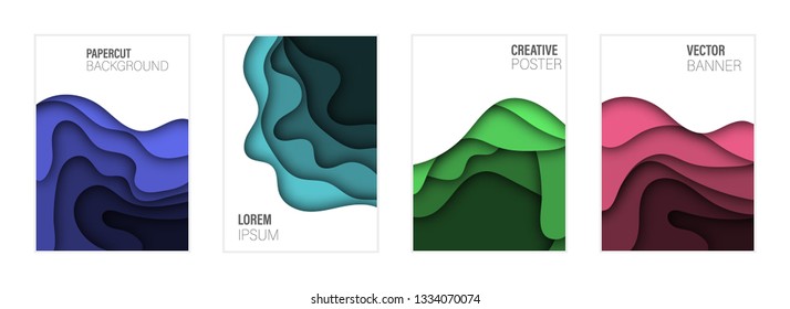 Set of covers, brochure, flyer template design with abstract background