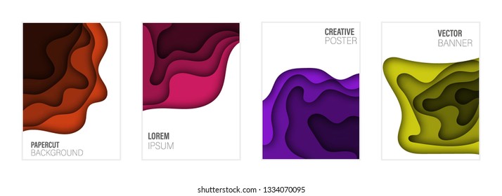 Set of covers, brochure, flyer template design with abstract background
