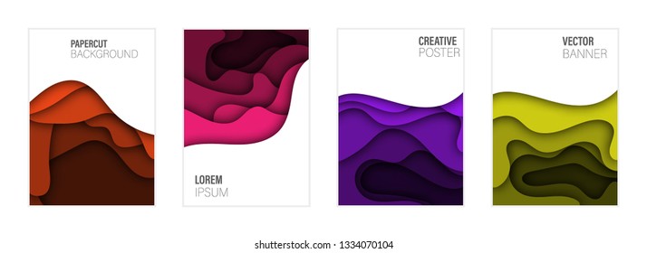Set of covers, brochure, flyer template design with abstract background